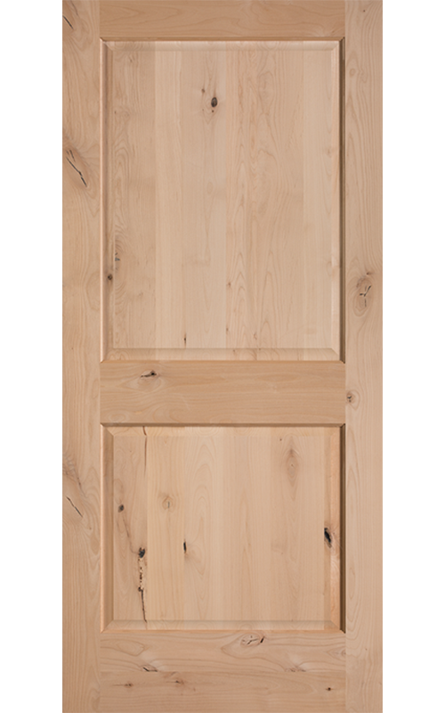 Knotty Alder 2-Panel Plank Square Top Interior