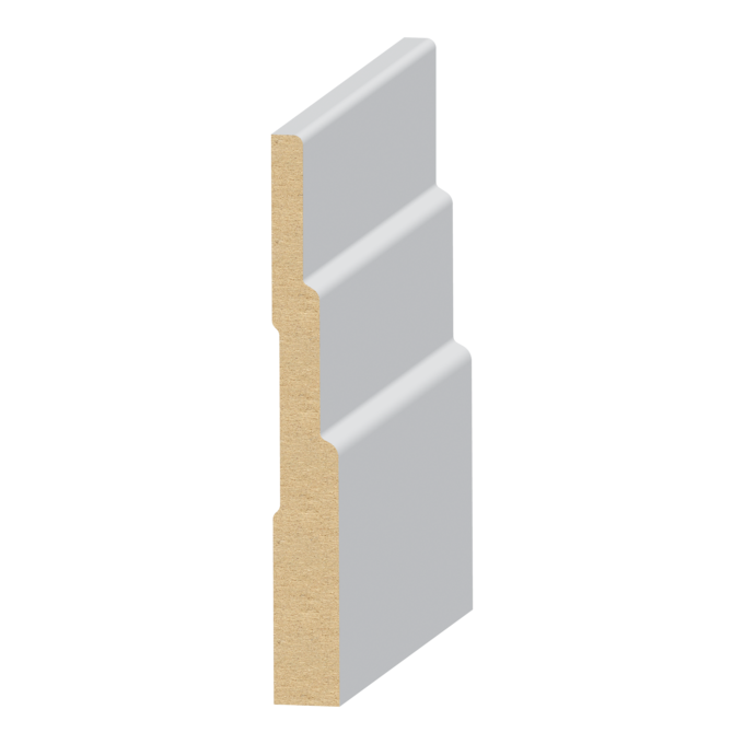 321MUL-4 Baseboard 321MUL-4 1/2"(T) x 4-1/8"(W) x 16'(L) MDF Primed Baseboard - 3-Step Base 321MUL-4 Baseboard