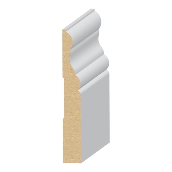 327MUL-4 Baseboard 327MUL-4 9/16"(T) x 4-1/2"(W) x 16'(L) MDF Primed Baseboard - Del Mar/New Hampshire Base 327MUL-4 Baseboard