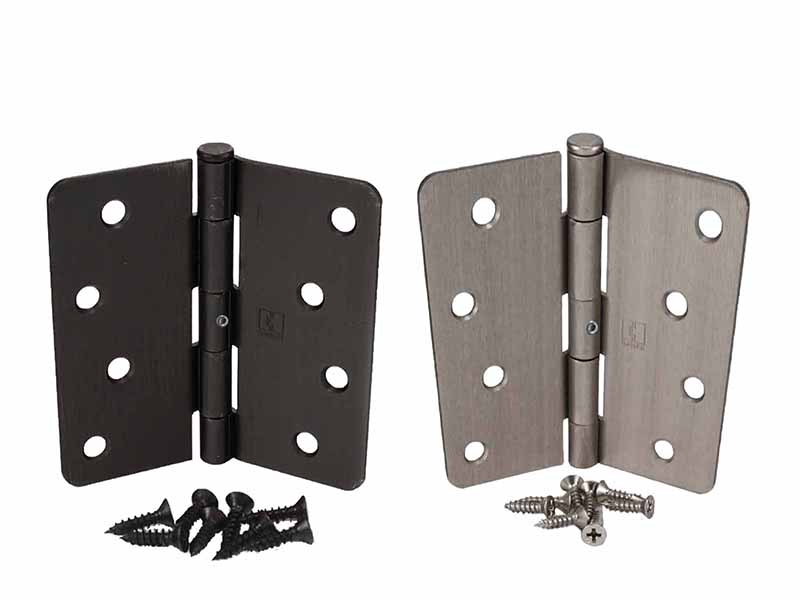 Exterior 4 Inch Hinge with 1/4 Inch Radius & Non-Removable Pin